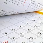 Close up of calendar
